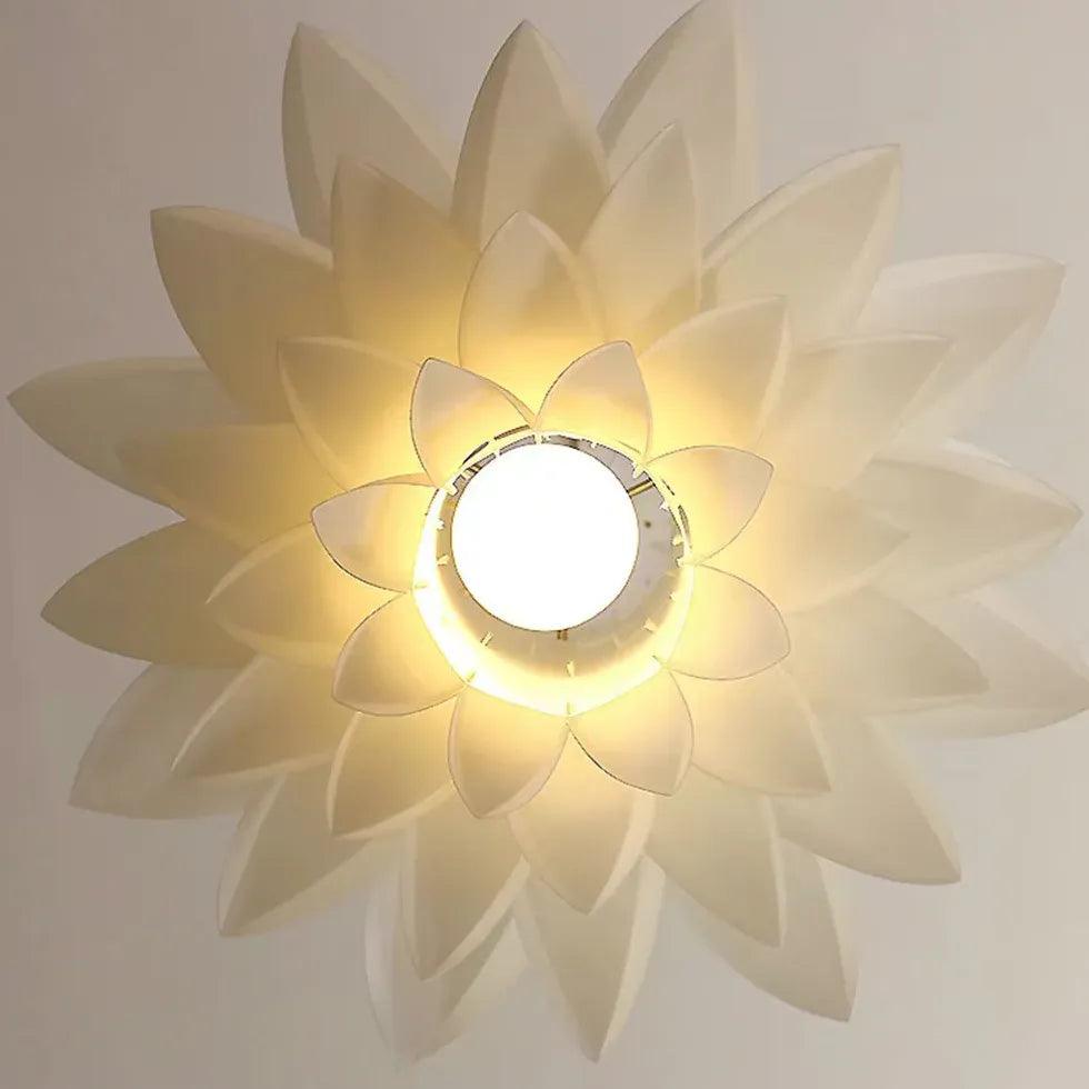 Six-Layer Lotus Lampshade White Bedroom Pendant Light - Clowas