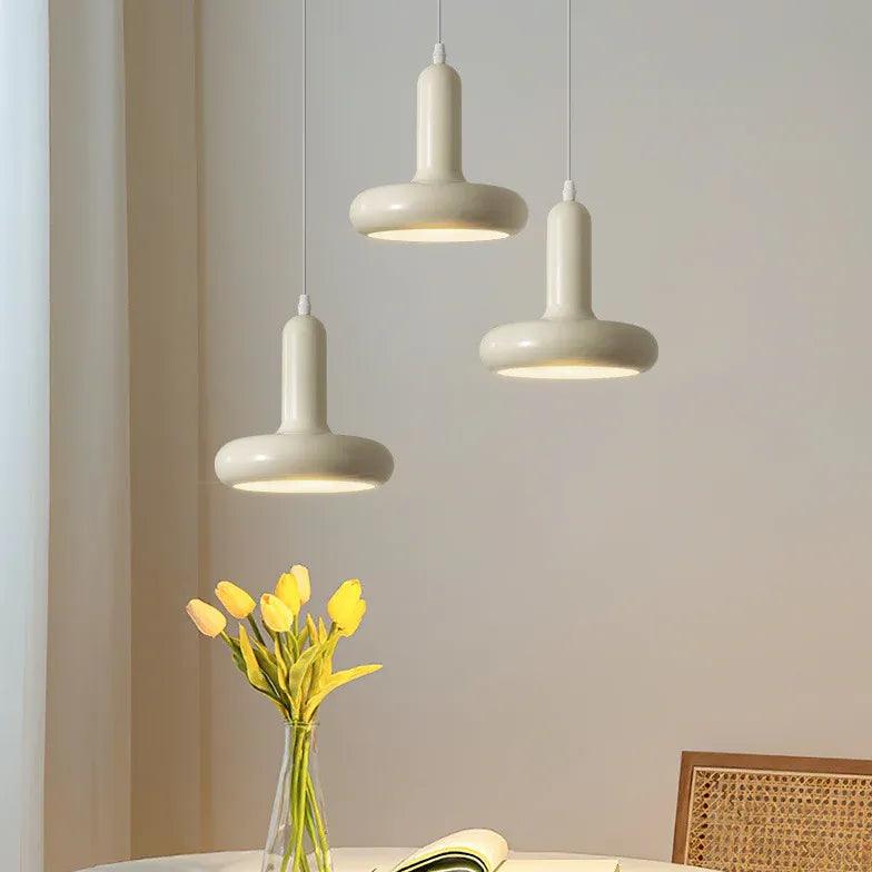 Sleek Rounded Design White Dining Pendant Light - Clowas