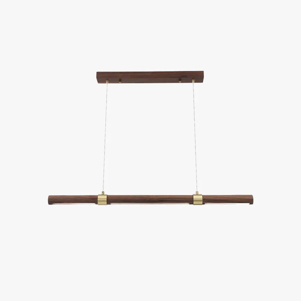 Slender Cylinder Dining Room Wooden Pendant Light - Clowas