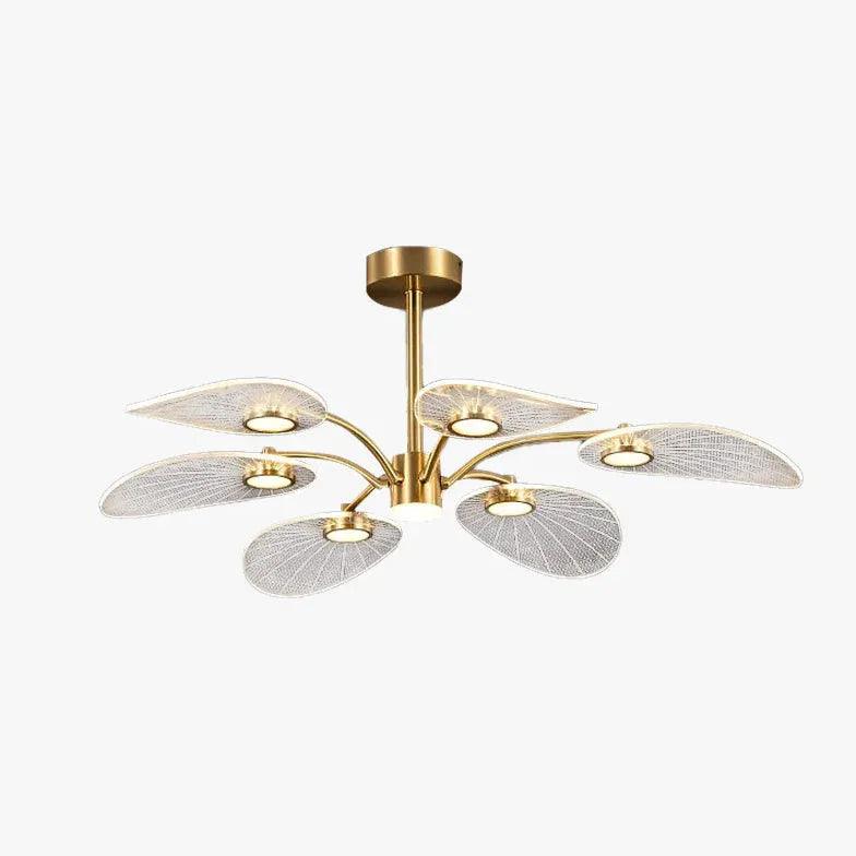 Slender Lotus Leaf Gold LED Pendant Light - Clowas