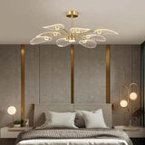 Slender Lotus Leaf Gold LED Pendant Light - Clowas