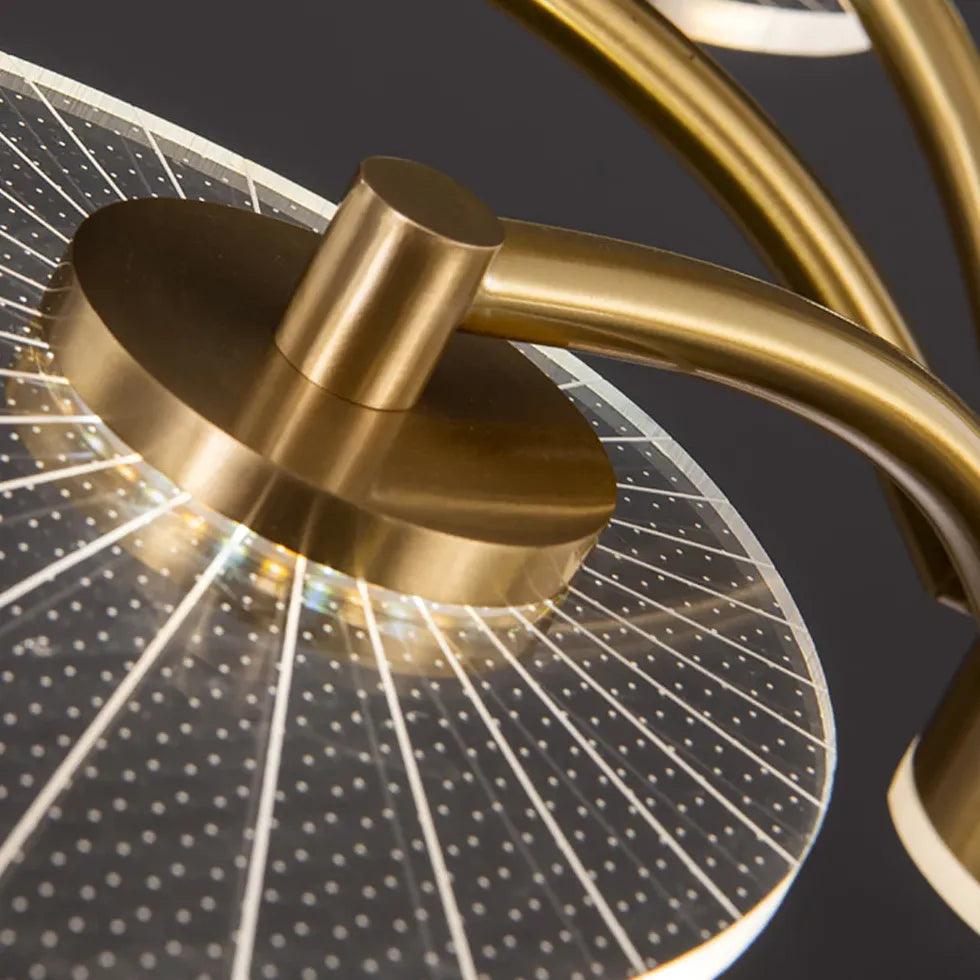 Slender Lotus Leaf Gold LED Pendant Light - Clowas