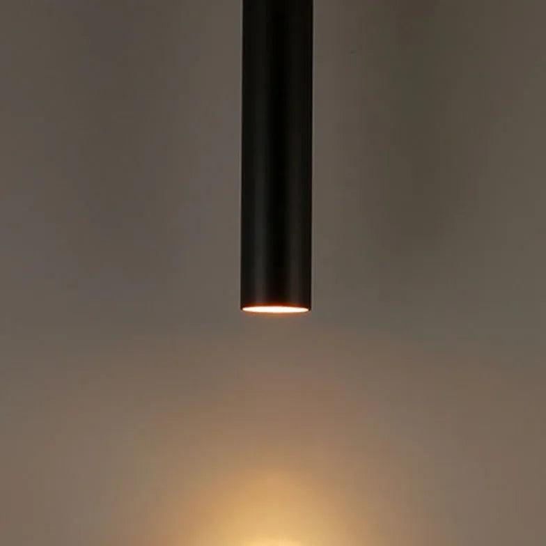 Slender Tubular Shape Modern Black Pendant Light - Clowas