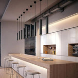 Slender Tubular Shape Modern Black Pendant Light - Clowas