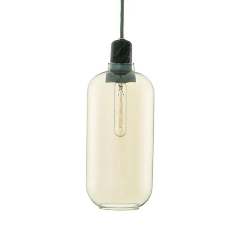 Smoke Grey Transparent Glass Cylindrical Pendant Light - Clowas