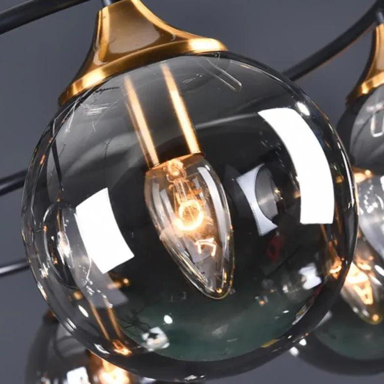 Smoked Industrial Glass Flush Ceiling Lights - Clowas