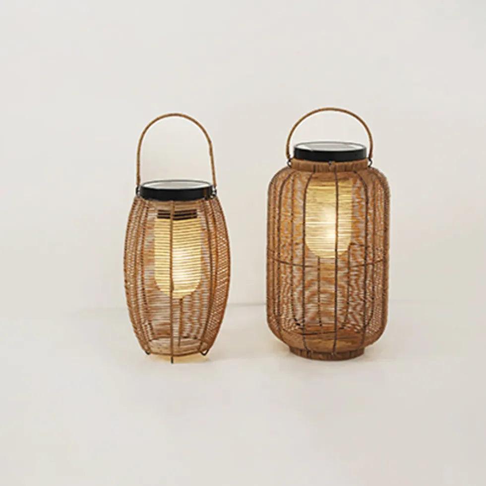 Solar Imitation Rattan Lanterns Outdoor Floor Lamps - Clowas