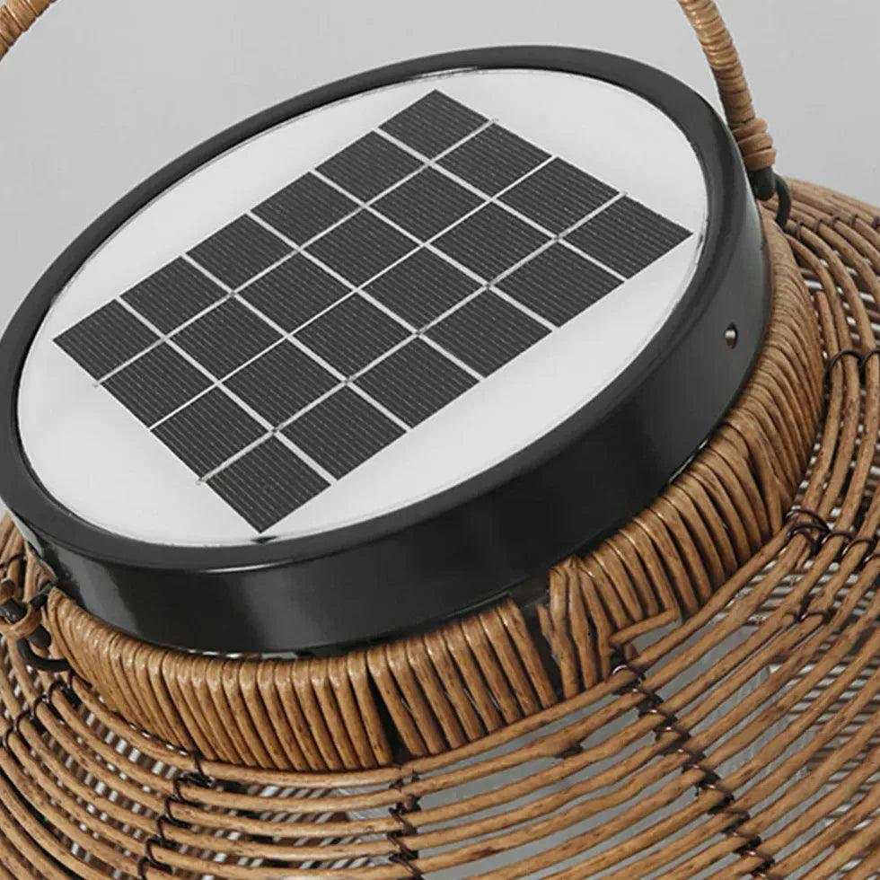 Solar Imitation Rattan Lanterns Outdoor Floor Lamps - Clowas