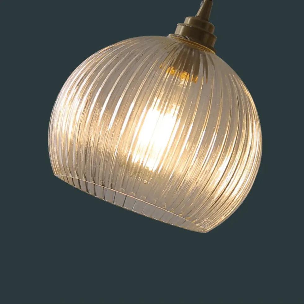 Spherical Glass Striped Minimalist Pendant Light - Clowas