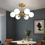Luxury Brass White Glass Molecular Pendant Light