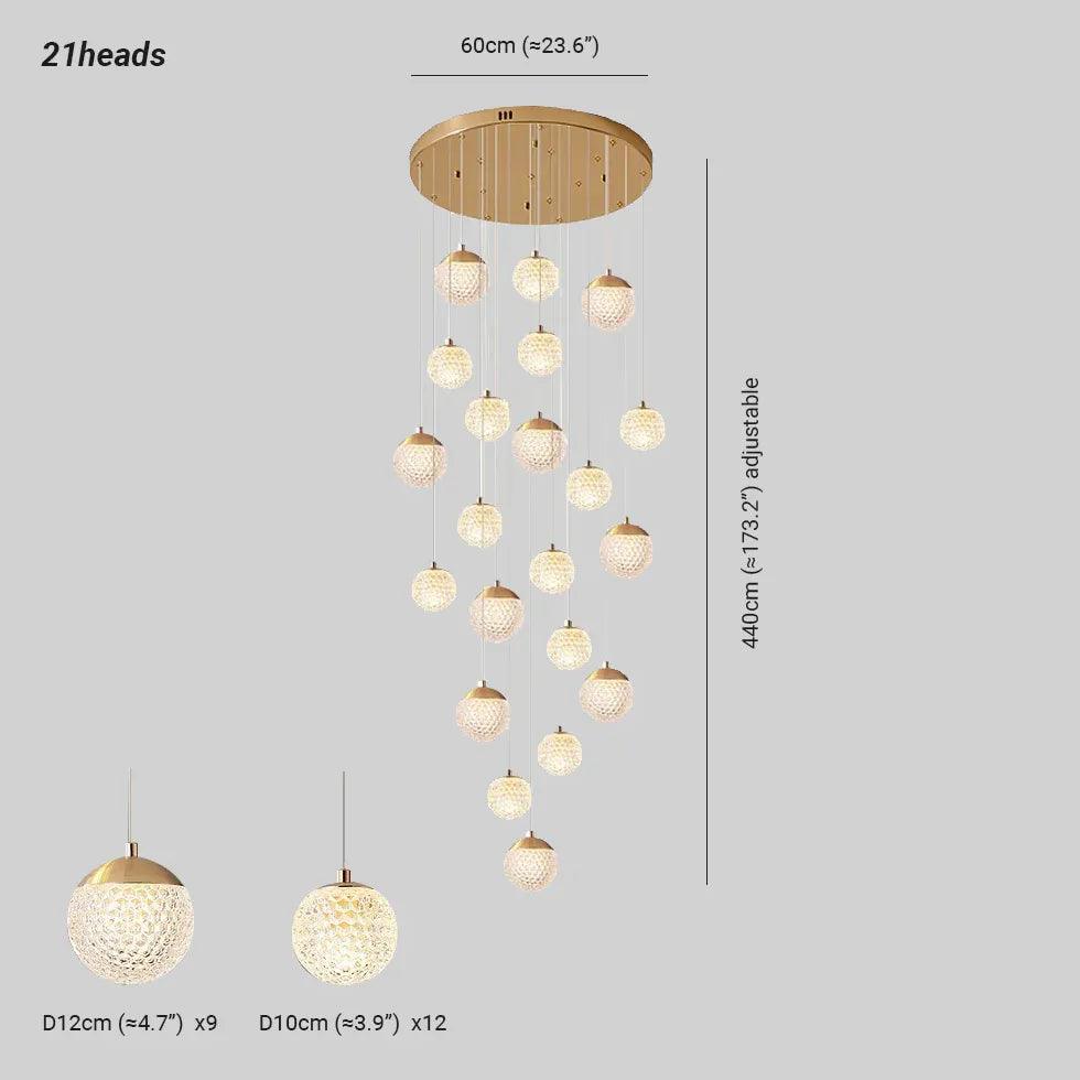 Spherical Multi-Head Luxury Hall Pendant Light - Clowas