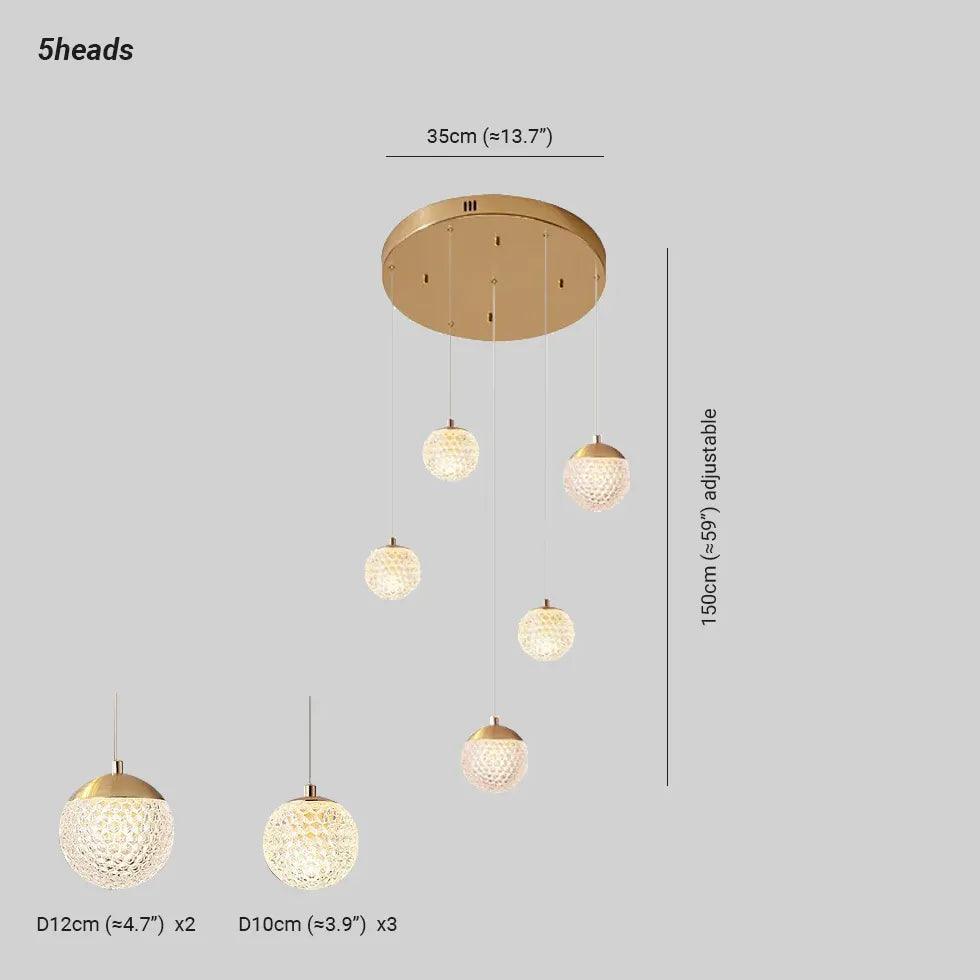 Spherical Multi-Head Luxury Hall Pendant Light - Clowas