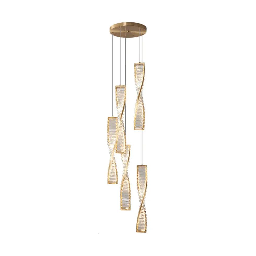 Spiral Strip Crystal Pendant Light - Clowas