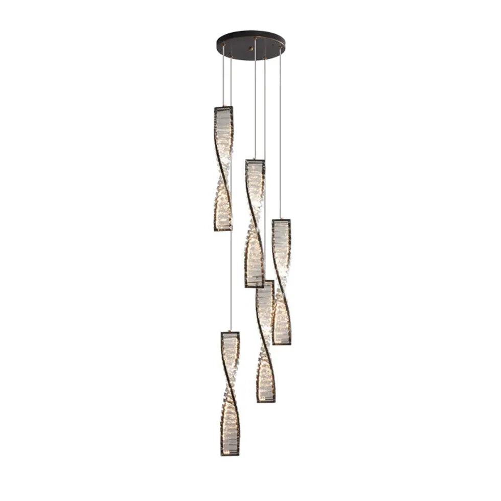 Spiral Strip Crystal Pendant Light - Clowas
