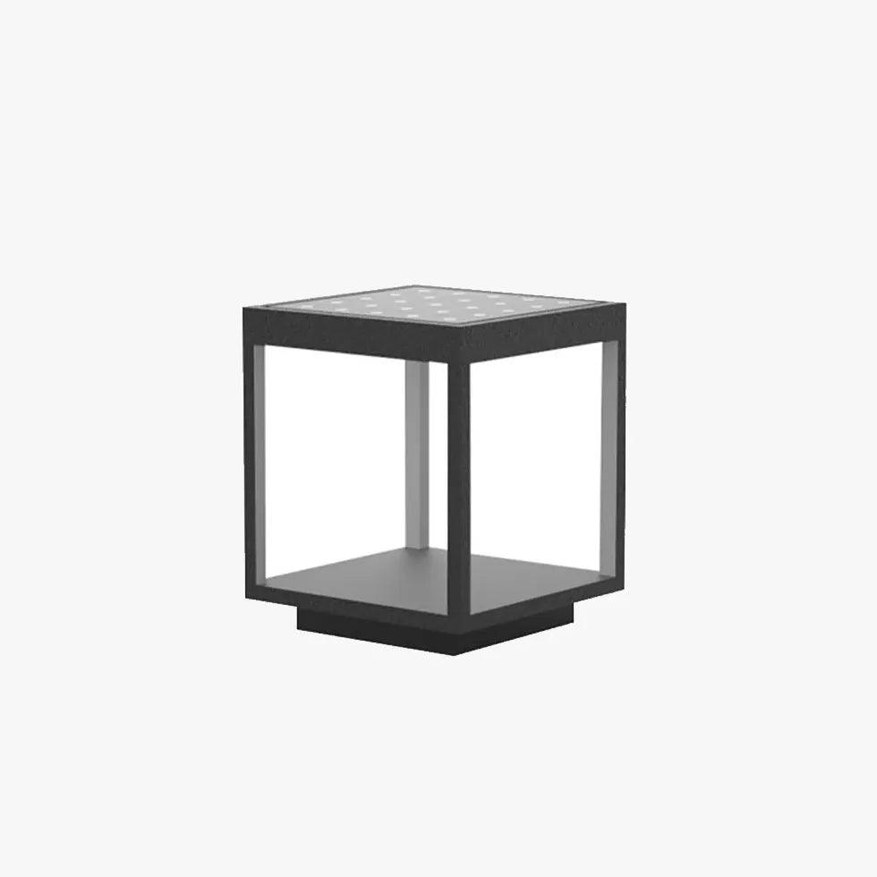 Square Framework Solar Modern Outdoor Pillar Lights - Clowas