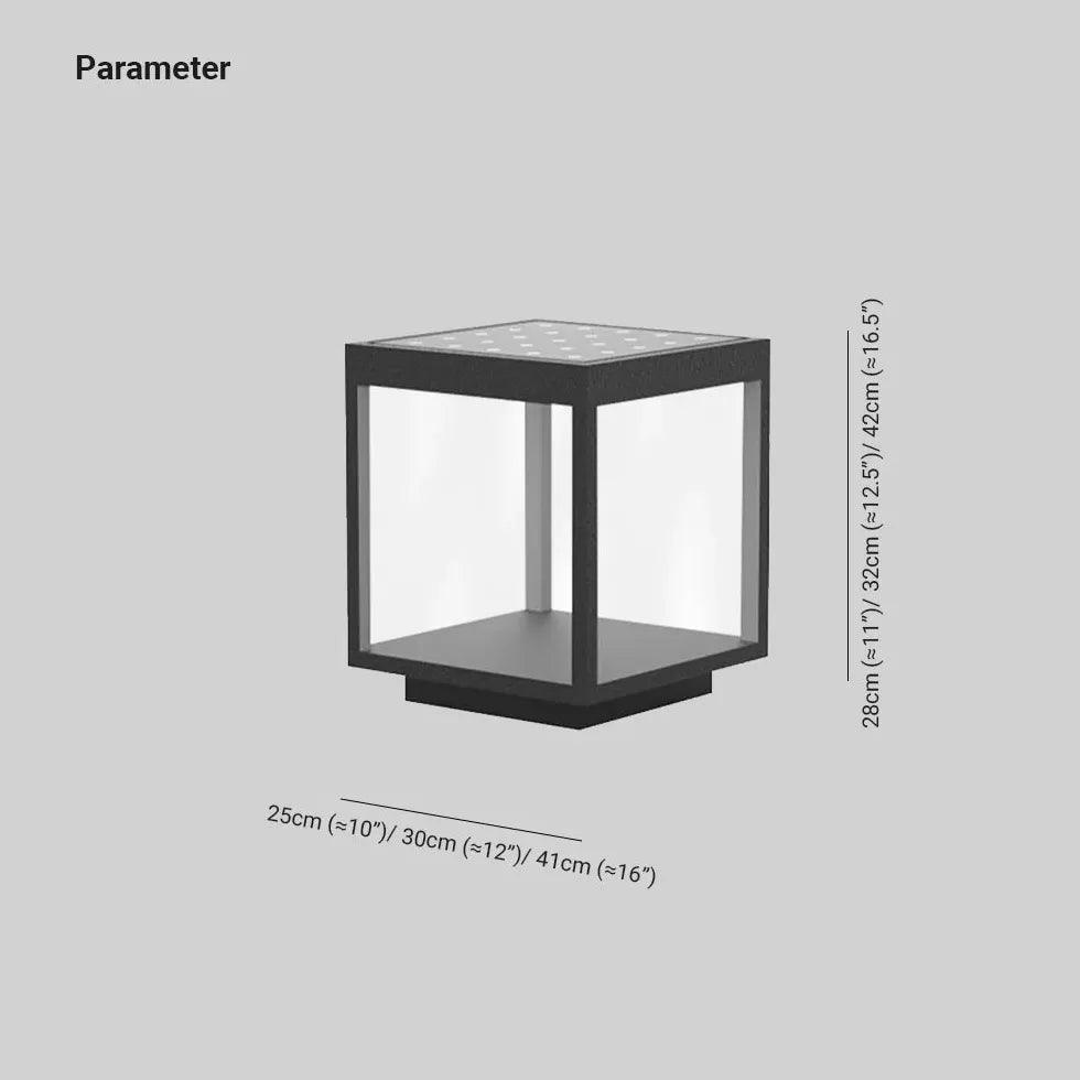 Square Framework Solar Modern Outdoor Pillar Lights - Clowas