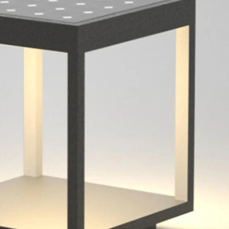 Square Framework Solar Modern Outdoor Pillar Lights - Clowas