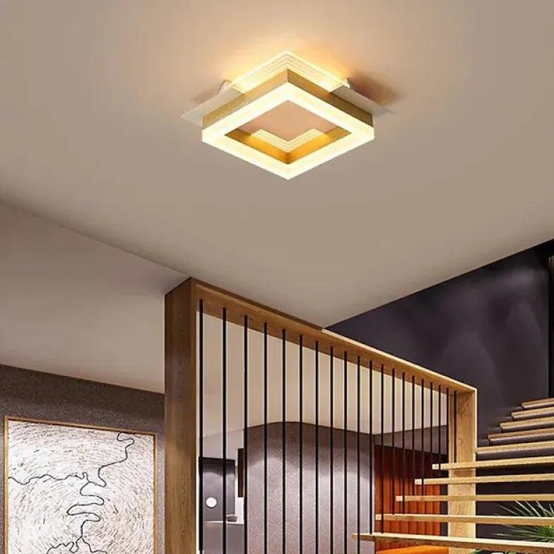 Square Gold Modern Corridor Ceiling Light - Clowas