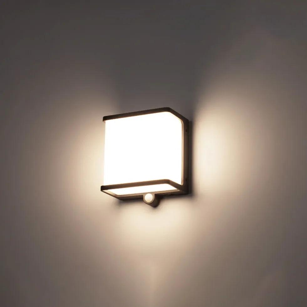 Square Motion Sensor Outdoor Wall Light - Clowas