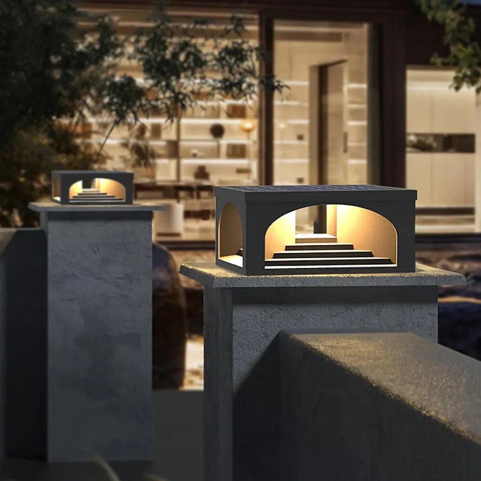 Square Solar Outdoor Column Headlight for Terrace - Clowas