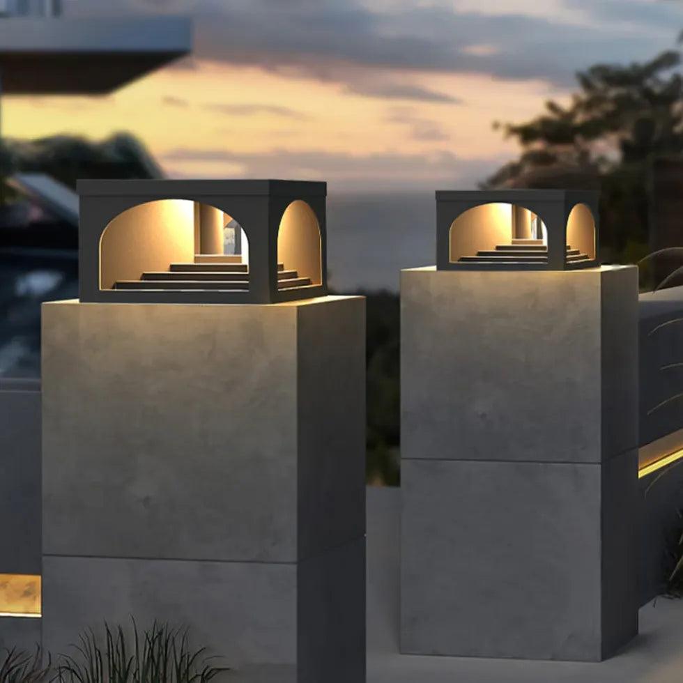 Square Solar Outdoor Column Headlight for Terrace - Clowas