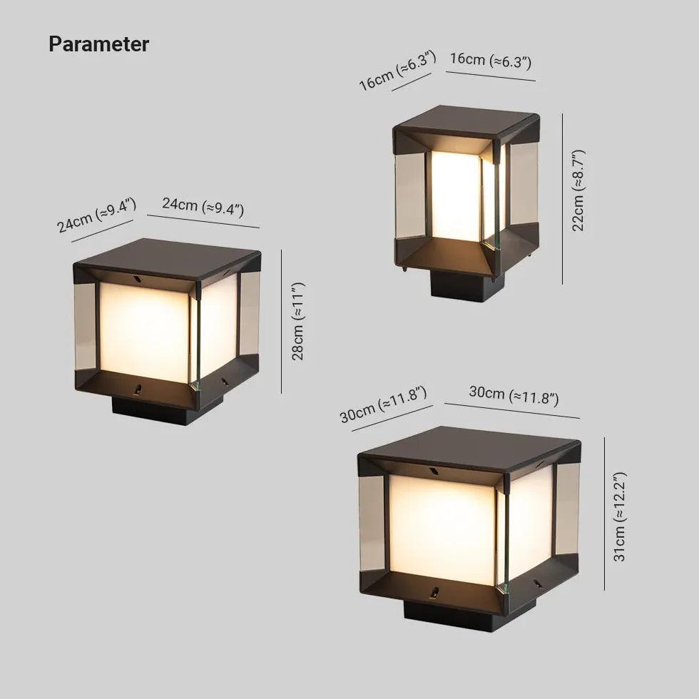 Square Solar Outdoor Pillar Lights - Clowas