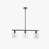 Square Transparent Black Industrial Chandelier - Clowas