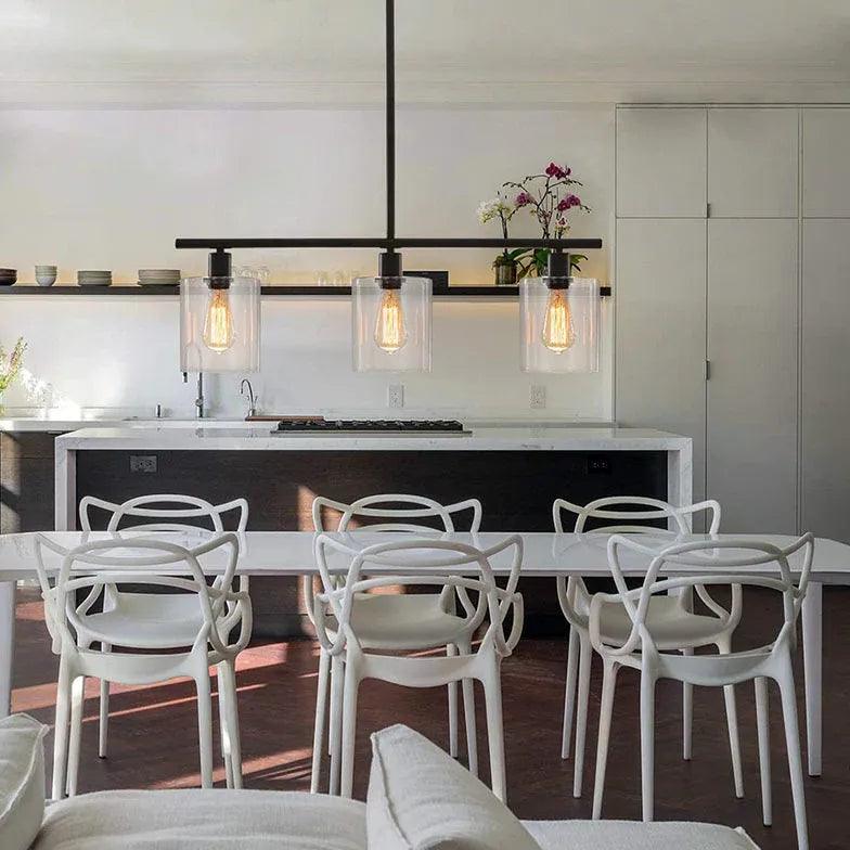 Square Transparent Black Industrial Chandelier - Clowas