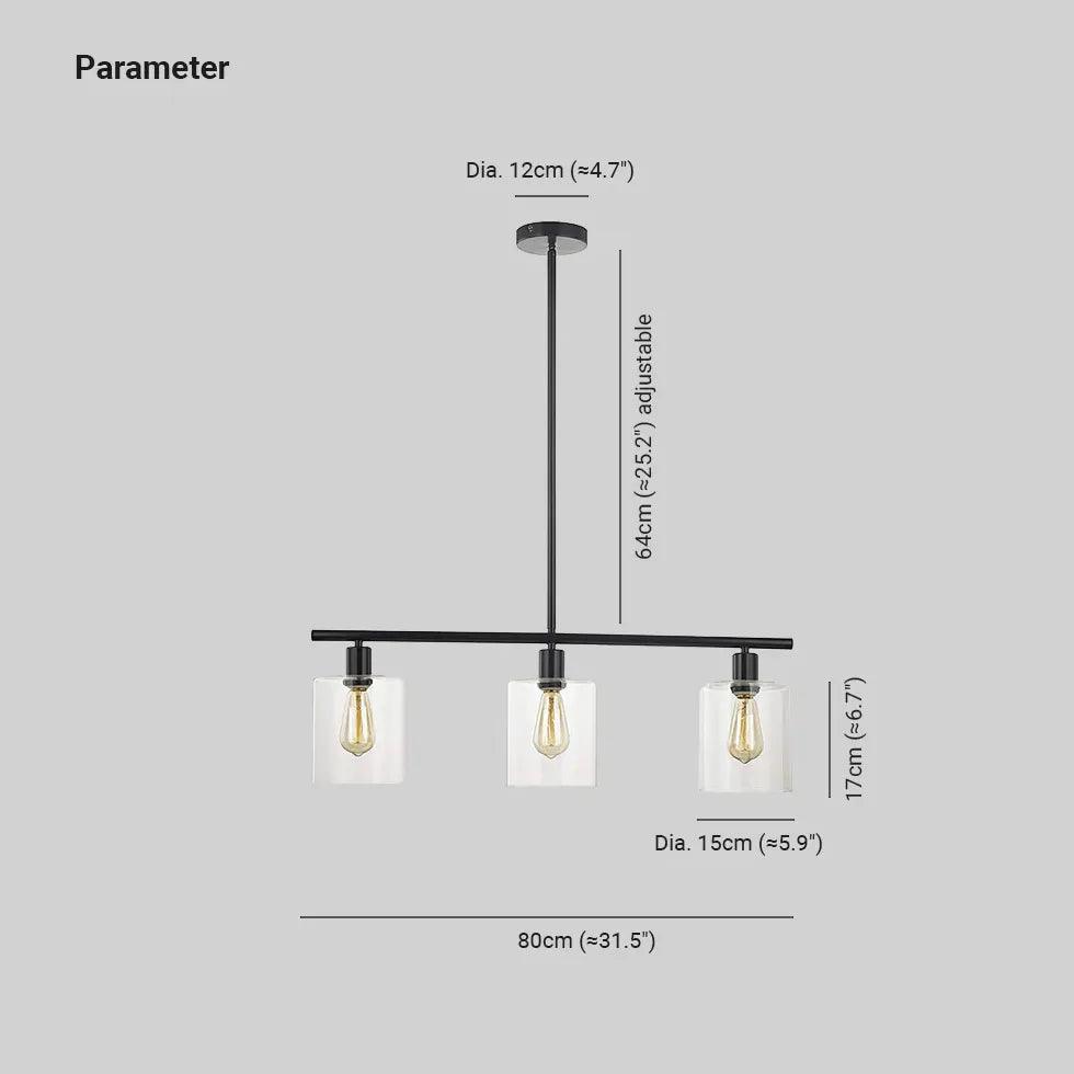 Square Transparent Black Industrial Chandelier - Clowas