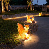 Resin Squirrel Outdoor Floor Lamps for Garden