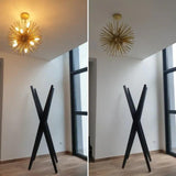 Star-Shaped Long Needle Gold Modern Chandelier - Clowas