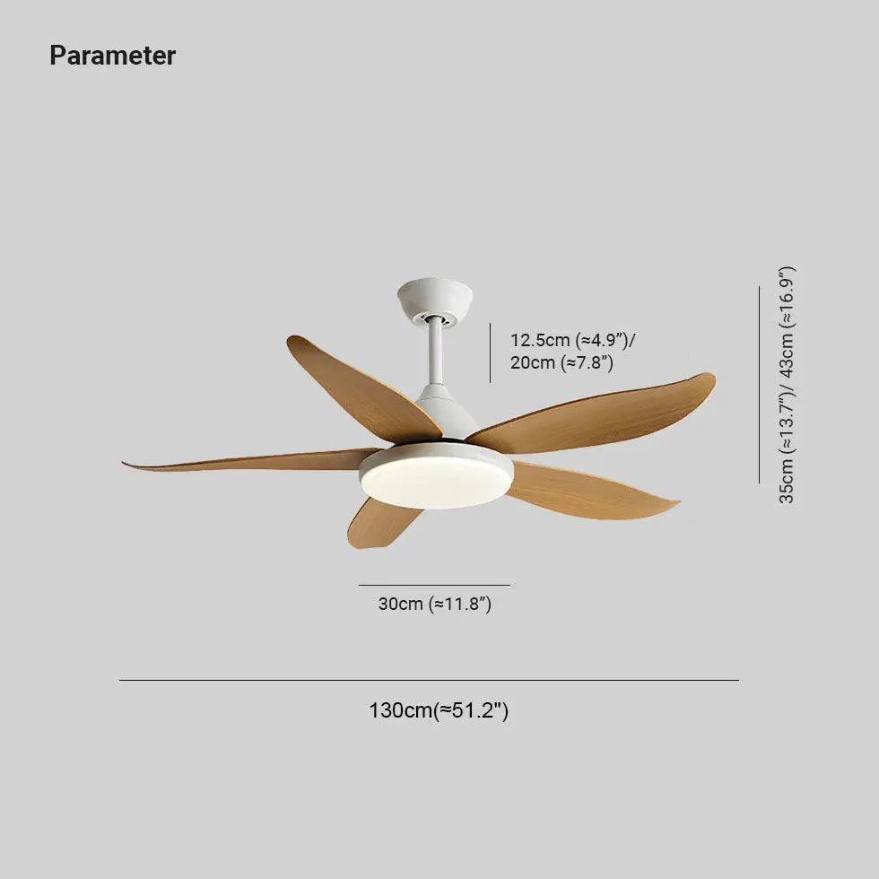 Starfish Simplicity Wooden Ceiling Fan with Light - Clowas