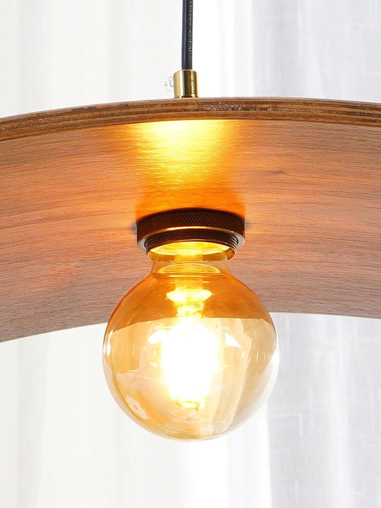 Streamlined Waves Vintage Wooden Pendant Light - Clowas