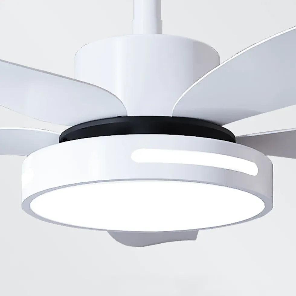 Streamlined White Modern Restaurant Ceiling Fan Light - Clowas