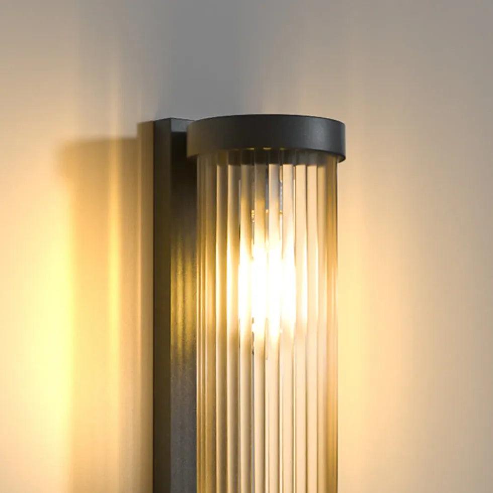 Striped Column Glass Outdoor Wall Lights - Clowas