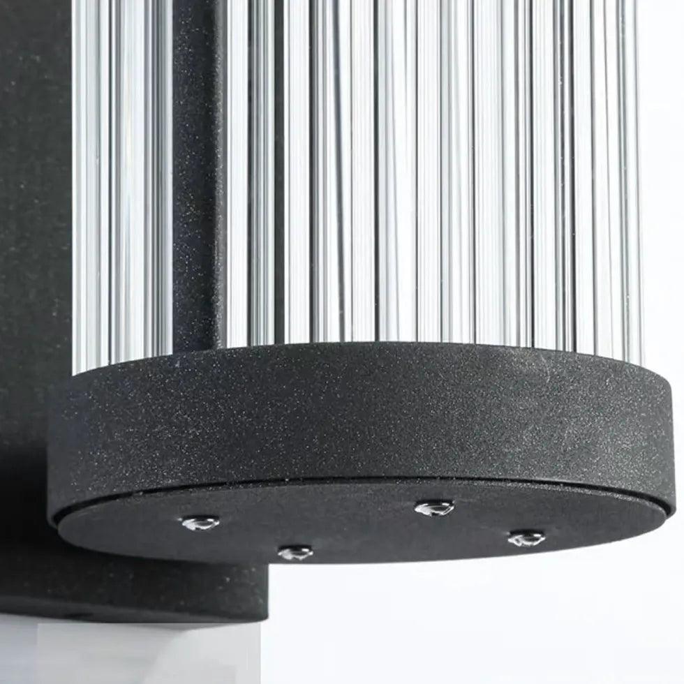 Striped Glass Cylinder Outdoor Wall Lights - Clowas