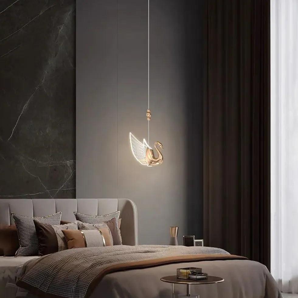 Swan Shape Modern Minimalist Bedroom Pendant Light - Clowas