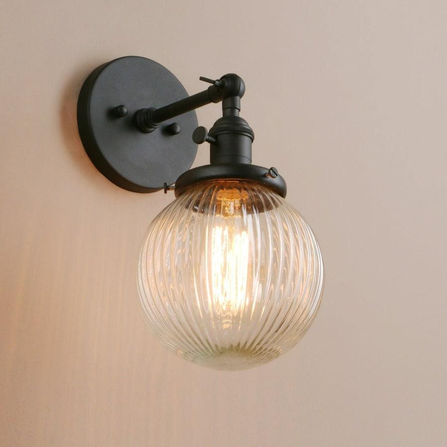 Metal Texture Glass Ball Design Wall Lamp