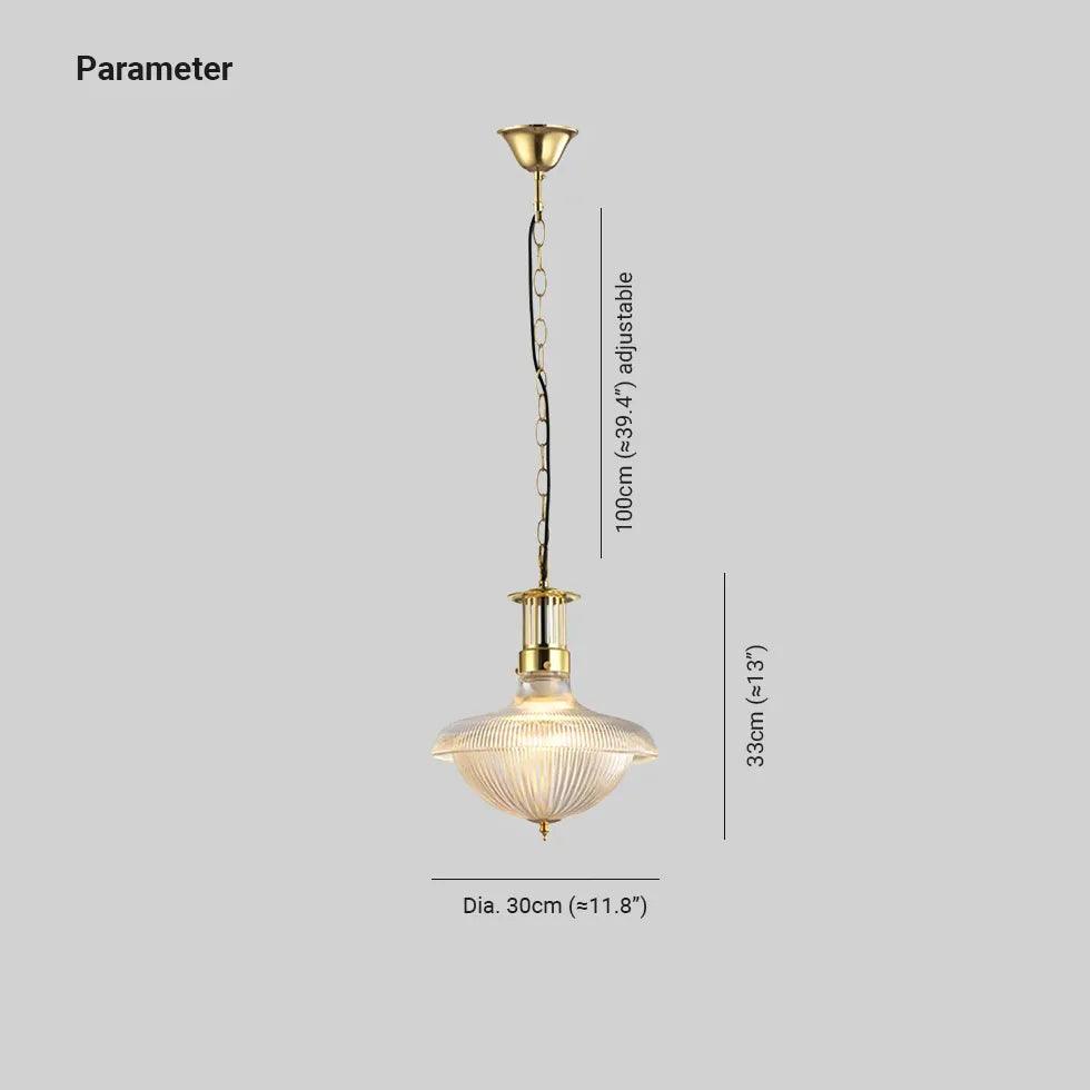 Textured Glass Shade Vintage Pendant Light - Clowas