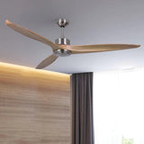 Three-Blade Streamlined Wooden Ceiling Fan Light - Clowas