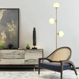 Minimalist Modern White Glass Ball Floor Lamp for Living Room