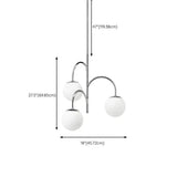 Glass Globe Pendant Light Fixture with Three Lights