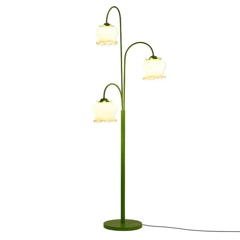 Three-Head Lantern Flower Green Floor Lamp - Clowas