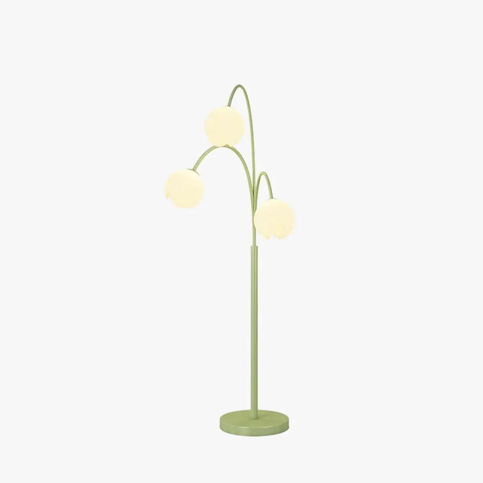 Three-Head White Flower Green Floor Lamp - Clowas
