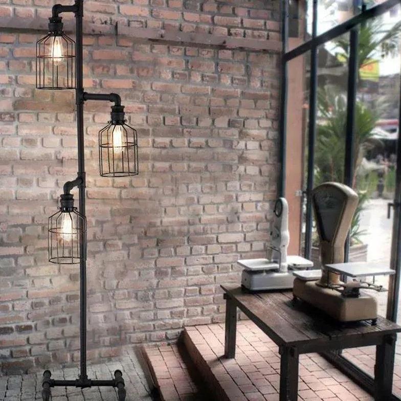Three-Tier Lantern Design Industrial Floor Lamp - Clowas
