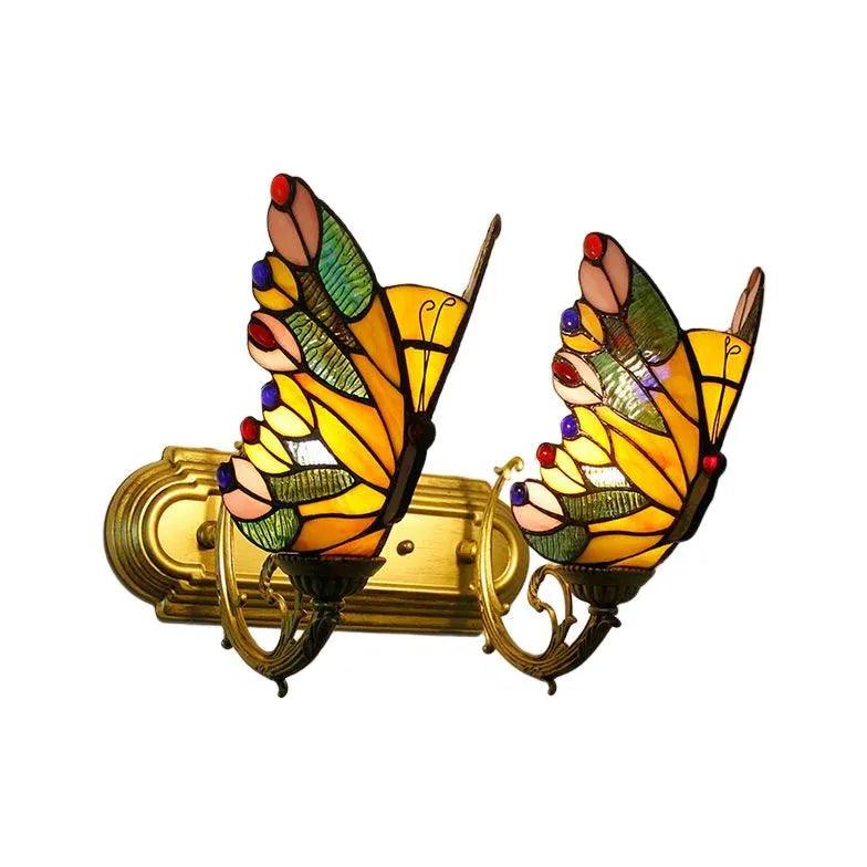 Tiffany Wall Sconce Butterfly Glass - Clowas