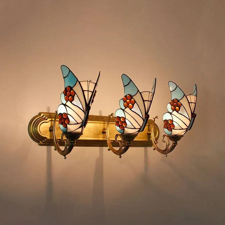 Tiffany Wall Sconce Butterfly Glass - Clowas