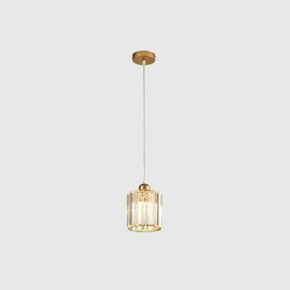 Transparent Cylindrical Glass Pendant Light - Clowas