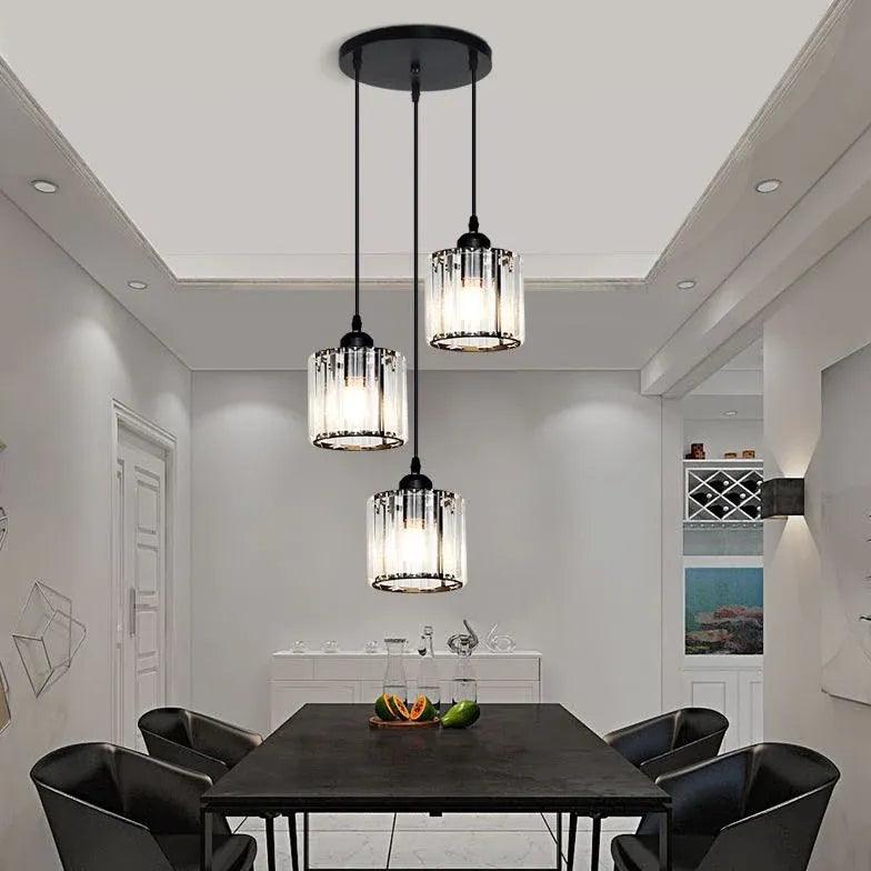 Transparent Cylindrical Glass Pendant Light - Clowas