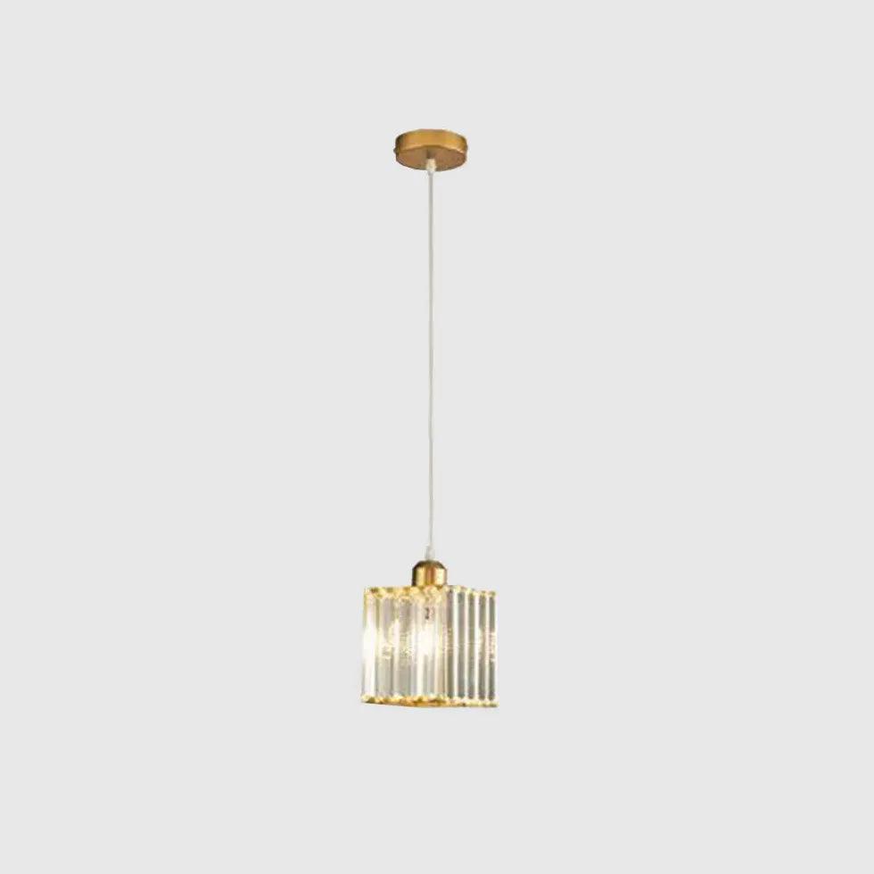 Transparent Cylindrical Glass Pendant Light - Clowas